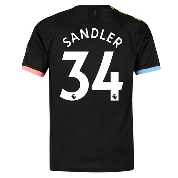 Camiseta Manchester City NO.34 Sandler Replica Segunda Ropa 2019/20 Negro